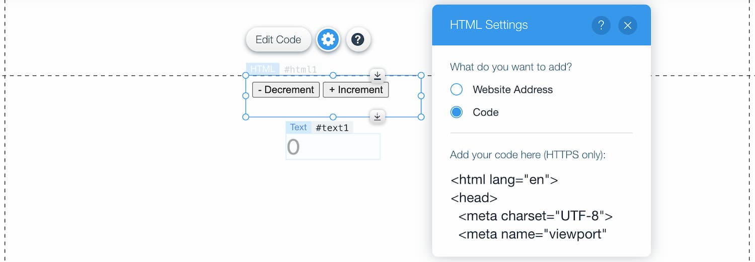 example of html embed component