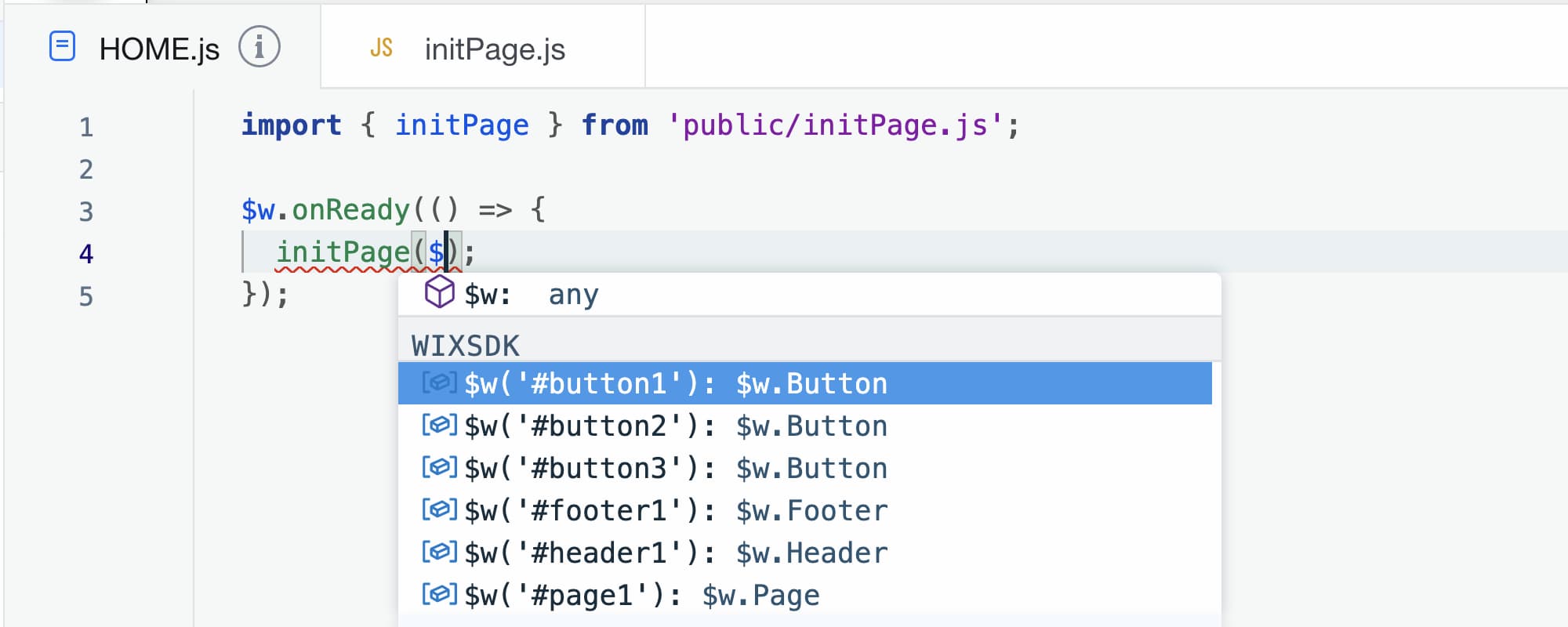 autocomplete suggestions in velo editor