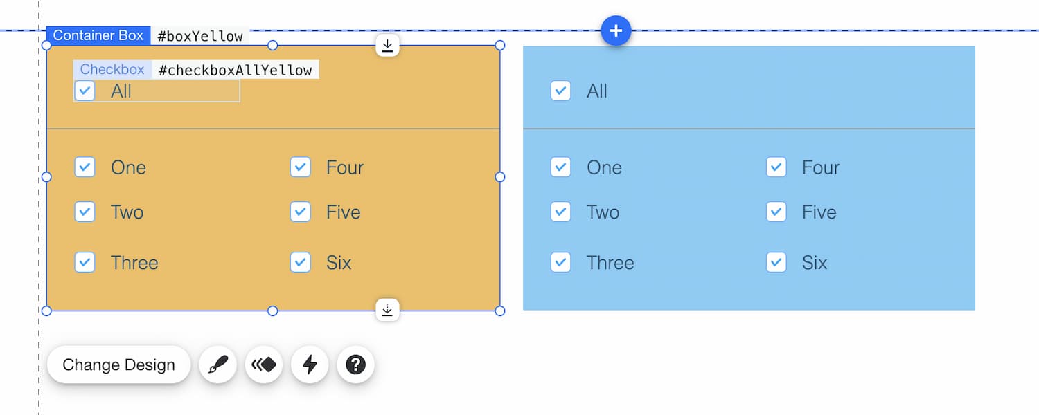 wix editor with two box groups